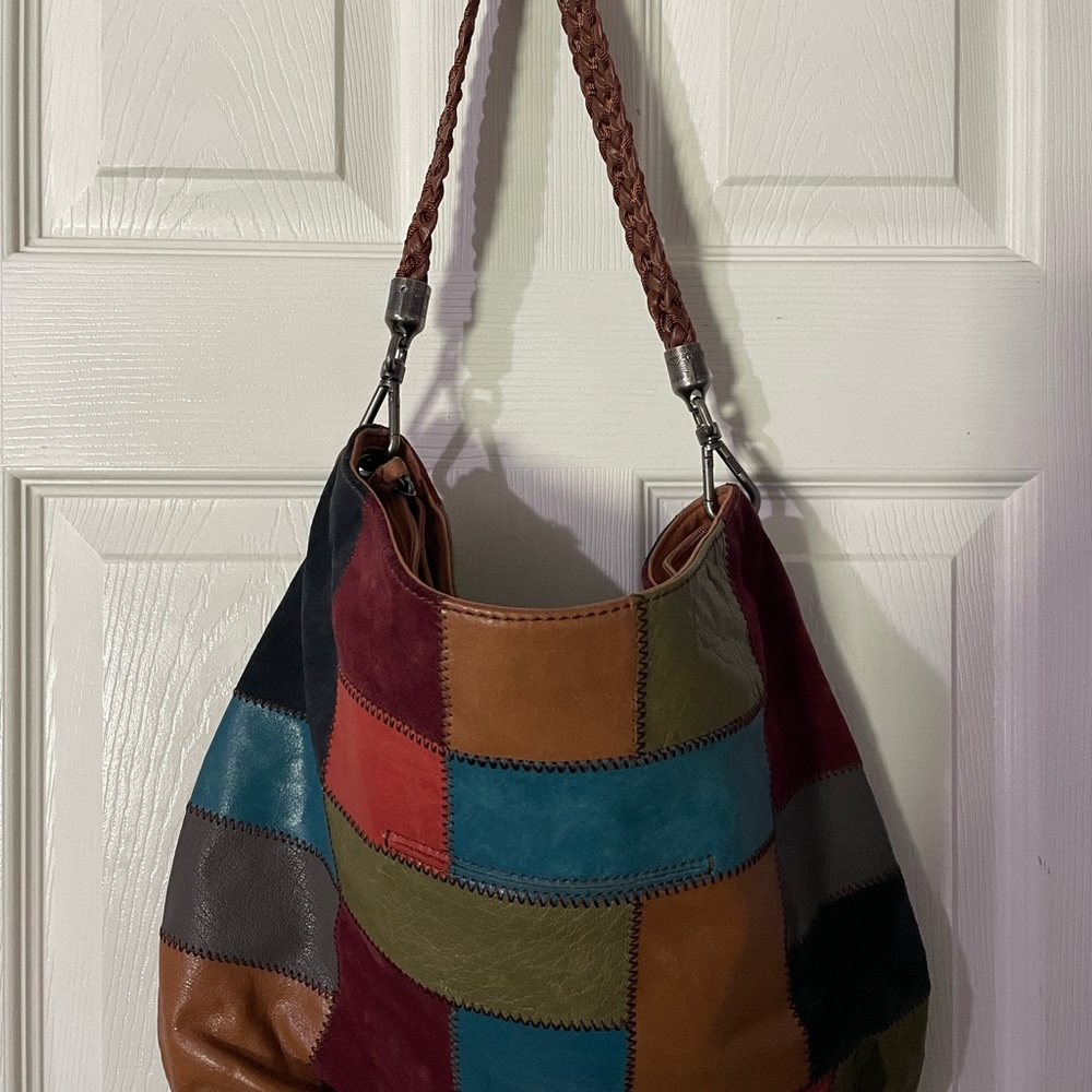 Red and Blue Hobo Bags with Structured Design